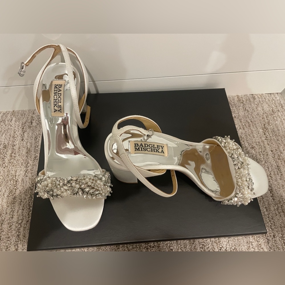 Badgley Mischka Clara Embellished Strap Evening Shoe